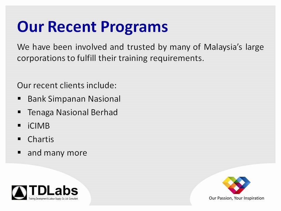 Our Recent Programs